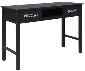 Tavolo Consolle Nero 110x45x76 Cm İn Legno /