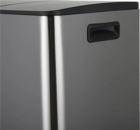 Cestino per la spazzatura color argento opaco in acciaio per raccolta differenziata/con pedale 2x20 l Aliya – Spirella