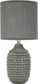 Lampada da tavolo grigia in ceramica con paralume in tessuto (altezza totale 30,5 cm) Points – Mauro Ferretti