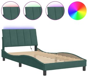 Giroletto con luci led verde scuro 100x200 cm in velluto