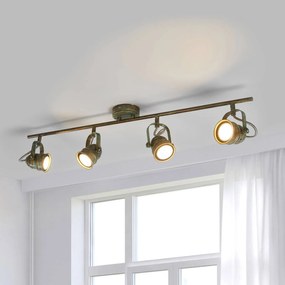 Lindby fatto da soffitto Leonor, a 4 luci, verde, metallo, 78 cm