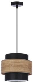 Lampada a sospensione con paralume tessile in nero-naturale ø 20 cm Twin - Candellux Lighting