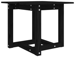 Tavolino da salotto nero 50x50x45 cm in legno massello di pino