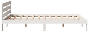 Letto senza materasso bianco 140x190 cm legno massello di pino