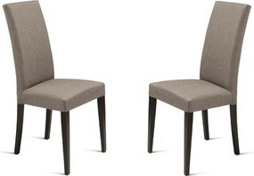 Sedia in tessuto Caffčlatte con gambe in legno DENVER 2 sedie