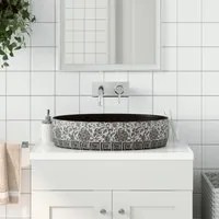 Lavabo da Appoggio Nero e Blu Ovale 56,5x36,5x13,5 cm Ceramica 155114