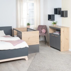 Lettino grigio/di colore naturale 60x120 cm Anna – Roba