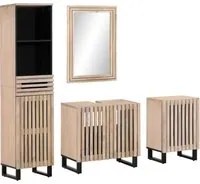 Set Mobili da Bagno 4 pz in Legno Massello di Mango 3217102