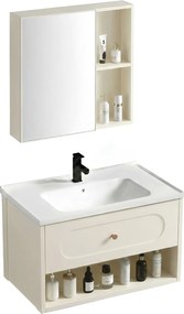 Set di mobili da bagno con lavabo River 60cm Creme