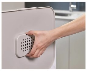 Bidone in acciaio beige per rifiuti differenziati 60 l Totem Max - Joseph Joseph