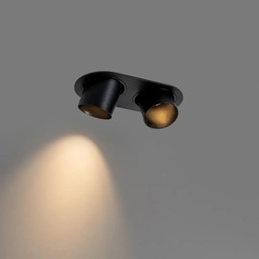 Faretto da incasso nero GU10 50mm 2 luci - Installa