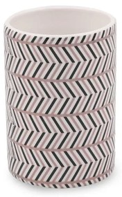 Set di accessori da bagno in poliresina bianca e nera Lidya - Mioli Decor