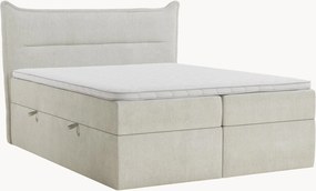 Letto boxspring in ciniglia fatto a mano con contenitore Rialta, H3