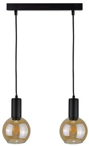 Lampadario a sospensione con filo JANTAR BLACK 2xE27/60W/230V