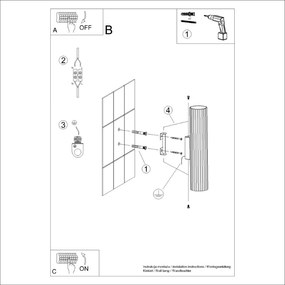 Applique da parete 2xGU10 in Alluminio KARBON 30