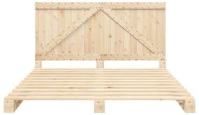 Giroletto con testiera 200x200 cm in legno massello di pino