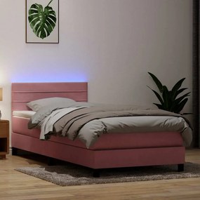 Giroletto A Molle Con Materasso Rosa 80x220 Cm Velluto /