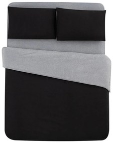 Lenzuolo matrimoniale in cotone nero e grigio / lenzuolo matrimoniale esteso 200x220 cm - Mila Home