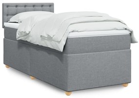 Giroletto A Molle Con Materasso Grigio Chiaro100x200 Cm Tessuto /