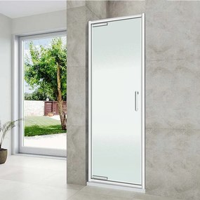 Porta doccia Easy 80 cm, H 190 cm in vetro, spessore 6 mm satinato cromato