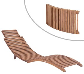 Lettino Prendisole Pieghevole İn Legno Massello Di Teak /