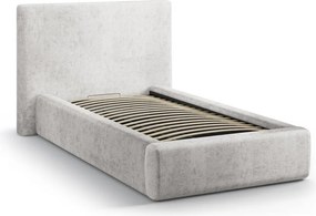 Letto singolo imbottito grigio chiaro con contenitore con rete inclusa 90x200 cm Amy – Micadoni