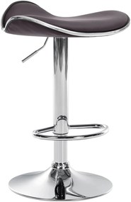 Sgabello Barhocker Shanghai İn Ecopelle Con Struttura İn Metallo / Braun / Metall İn Chromoptik