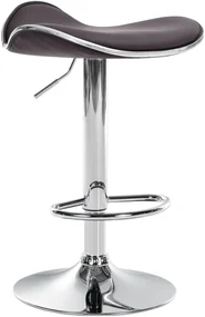 Sgabello Barhocker Shanghai İn Ecopelle Con Struttura İn Metallo / Braun / Metall İn Chromoptik