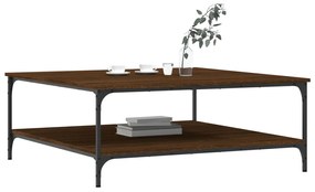 Tavolino salotto rovere marrone 100x100x40 cm legno multistrato