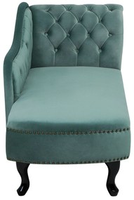 Chaise longue destra in velluto verde menta NIMES Beliani
