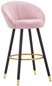 Sgabello Bar Elegante Prague Rosa 55x56x104 cm