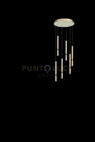Sospensione multipla tubic 6 oro led 3000k 2900lm 42w dimmerabile