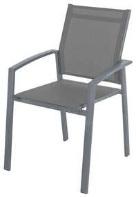 Sedia da giardino con braccioli 89x57x57 cm Axiome grigio