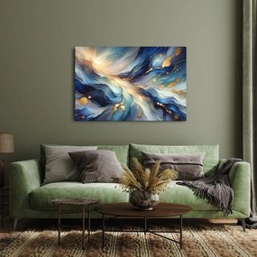 Quadro su tela – Flusso di luce blu e oro