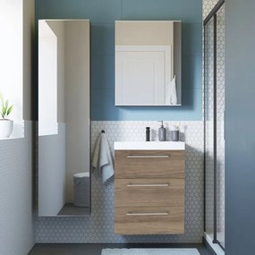 Mobile sottolavabo e lavabo Remix per vasca centrale rovere charleston L 60 x H 58 x P 46 cm 3 cassetti