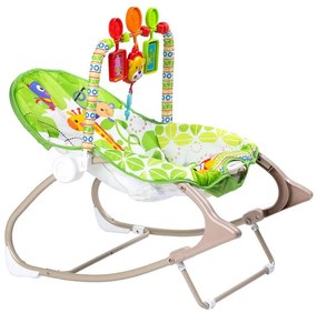 Sedia a dondolo per bambini ECOTOYS in verde 3in1