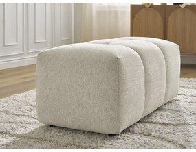 Poggiapiedi bianco con rivestimento in ciniglia Roxelane – Bobochic Paris