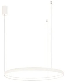 Lampada a sospensione con cerchio orizzontale in metallo Bianco 80 cm NOVA