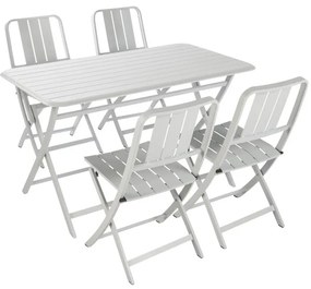 Tavolo da pranzo per giardino pieghevole Idaho NATERIAL struttura e superficie in alluminio grigio per 4 persone 130x75cm