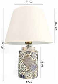 Lampada da tavolo RAMZES 1xE27/40W/230V bianco/grigio