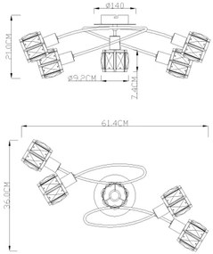 Globo 54356-5 - Lampadario a plafone KRIS 5xE14/40W/230V