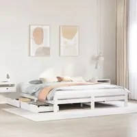 Letto senza Materasso Bianco 180x200 cm Legno Massello di Pino 3309030