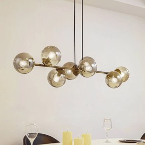 Lampada a sospensione in vetro Isamer Lindby, dimmerabile, Nero, Soggiorno / Sala da pranzo, Metallo, Moderno, Lampada a sospensione