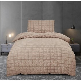 Biancheria da letto marrone in crêpe per letto singolo 140x200 cm Naomi – My House