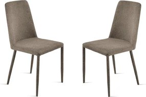 Sedia imbottita in tessuto Marrone ETTORE 2 sedie