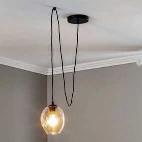 EMIBIG LIGHTING Lampada a sospensione Starla decentrata 1 luce, vetro trasparente