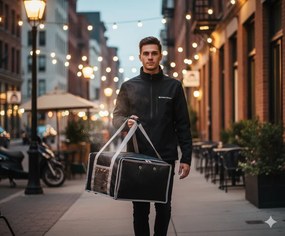Borsa Termica Porta Pizze da Asporto 6 Cartoni Safemi Express 6 Nera...