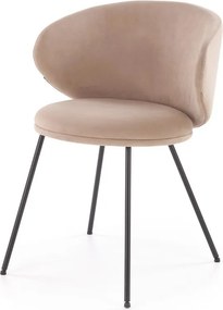 K587 sedia imbottita beige con struttura in metallo