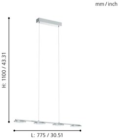 Eglo 94245 - Lampada LED a sospensione CARTAMA 4xLED/4,5W/230V