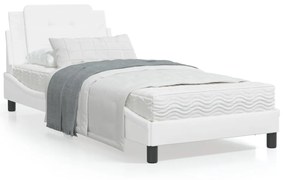 Giroletto con testiera bianco 90x190 cm in similpelle